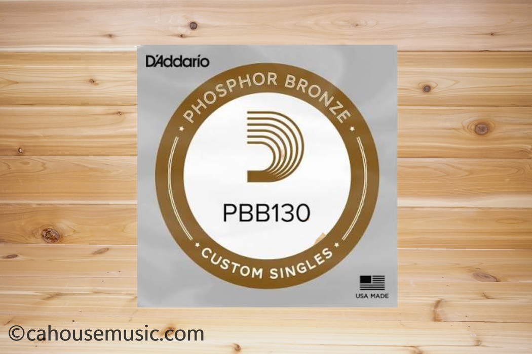 D'Addario PBB130 Phosphor Bronze Acoustic Bass Single String .130