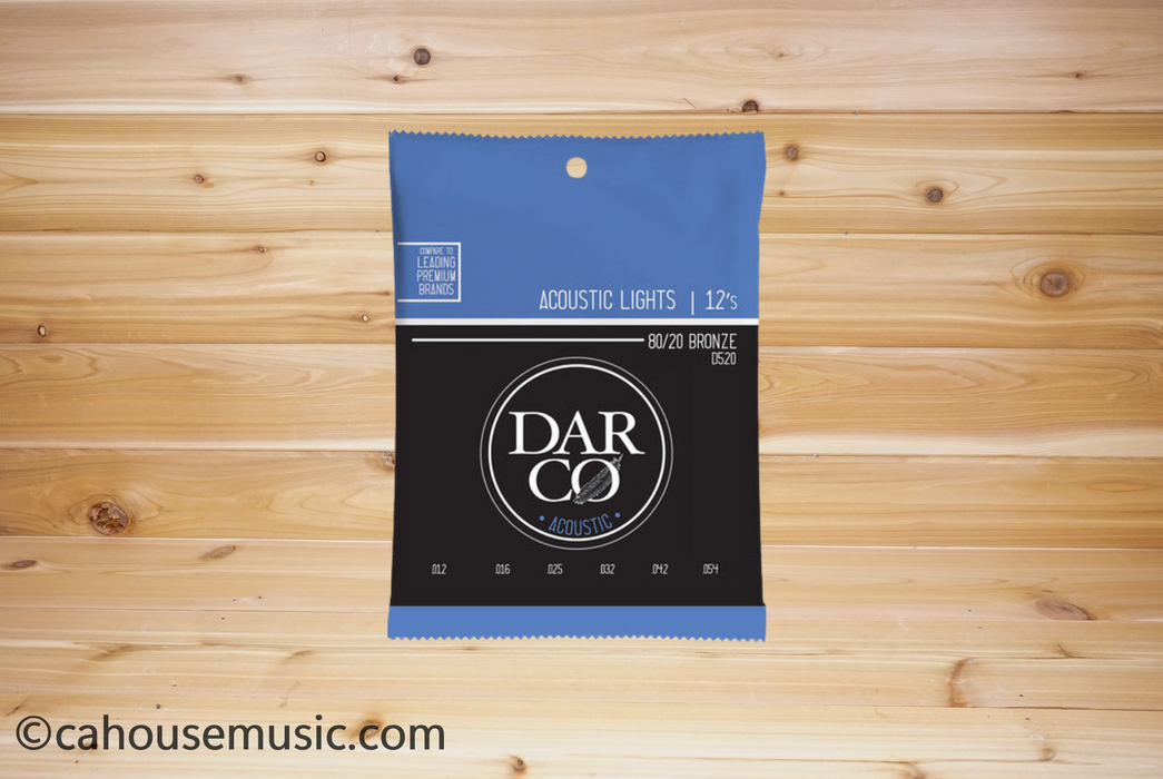 Darco D520 80/20 Bronze Acoustic Guitar Strings, Light