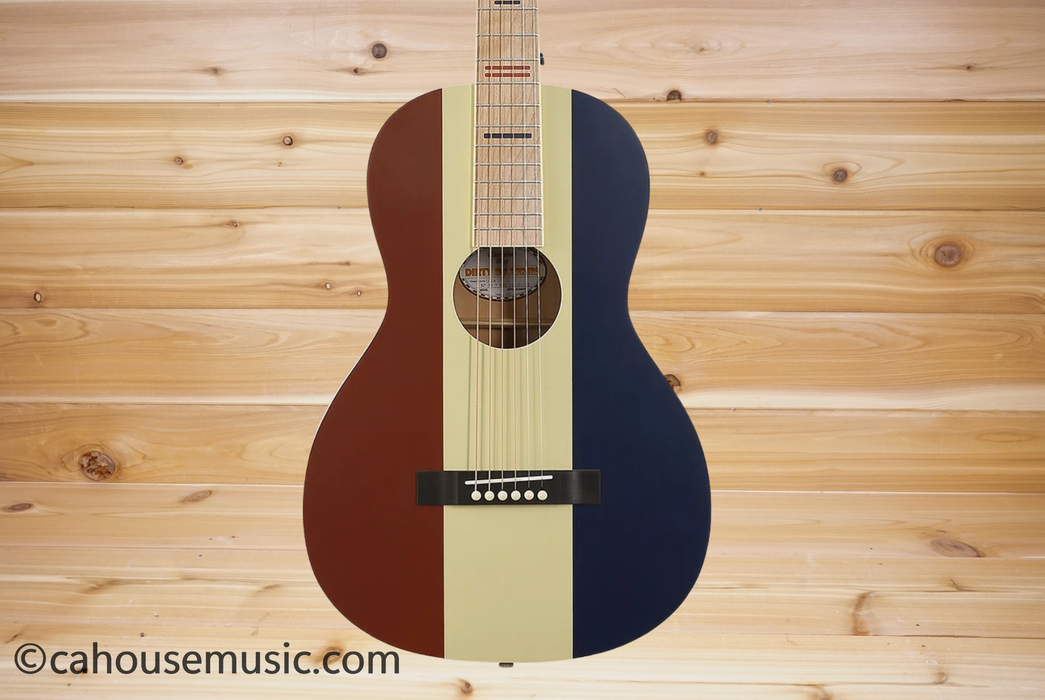 Recording King Dirty 30s 7-Series Parlor Acoustic-Electric Guitar Red, White & Blue