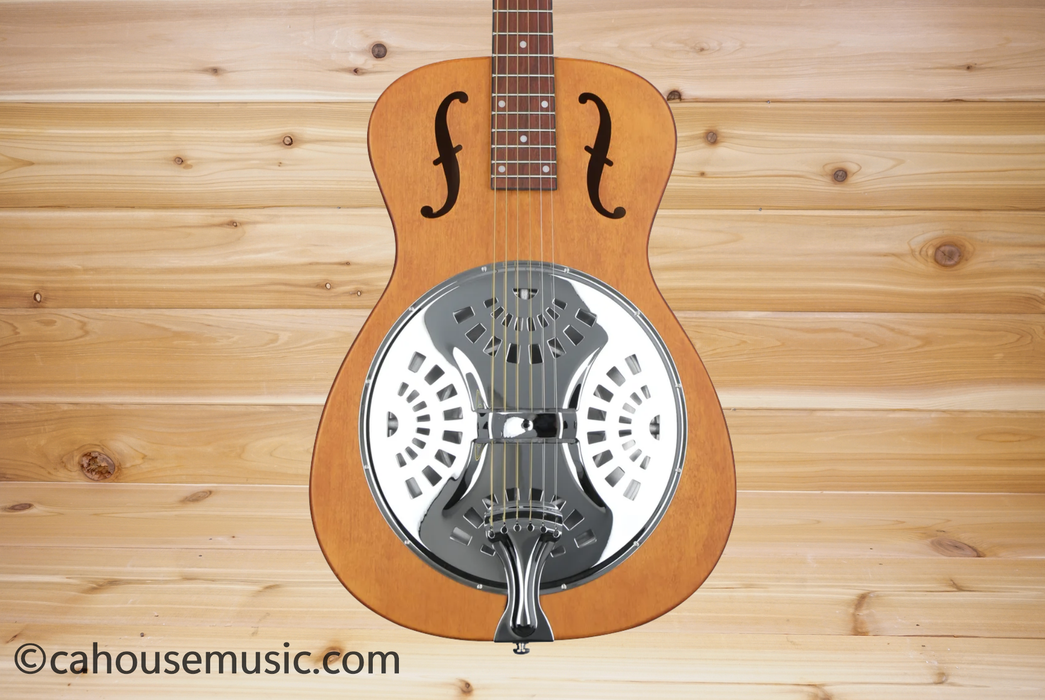 Dobro Hound Dog Round Neck Resonator Acoustic Guitar Vintage Brown