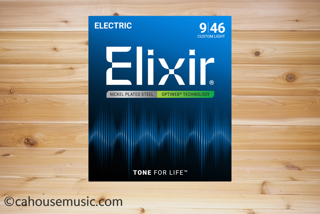 Elixir Strings OPTIWEB Electric Guitar Strings Custom Light .009-.046