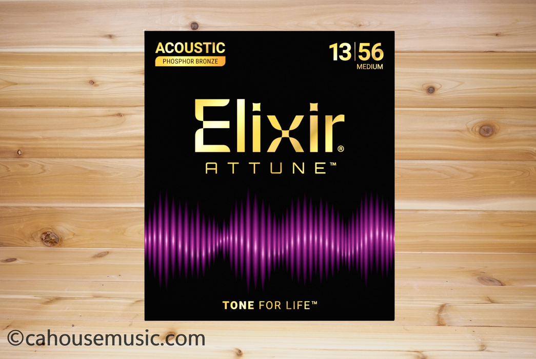 Elixir Attune Phosphor Bronze Acoustic Guitar Strings Medium 13-56