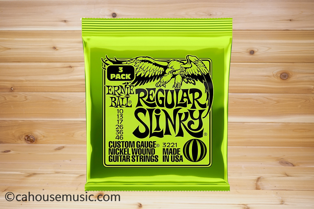 Ernie Ball Regular Slinky Nickel Wound Electric Guitar Strings 10-46 3-Pack