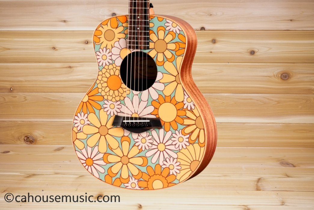 Taylor GS Mini-e Special Edition, Floral Blue Acoustic-Electric Guitar