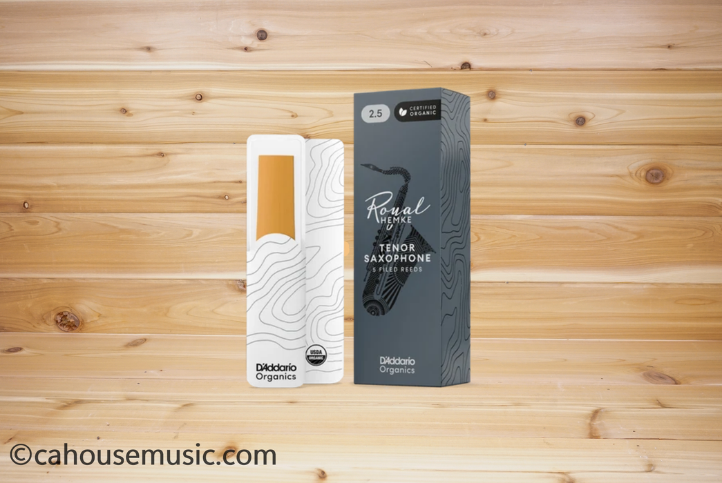 D'Addario Frederick L. Hemke Organic Tenor Saxophone Reeds - Strength 2.5 (5-Pack)