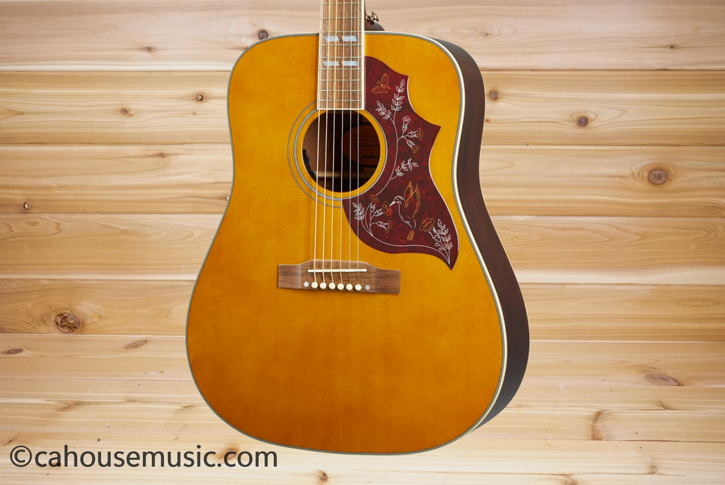 Epiphone Inspired by Gibson Hummingbird Acoustic-Electric Guitar Aged Cherry Sunburst