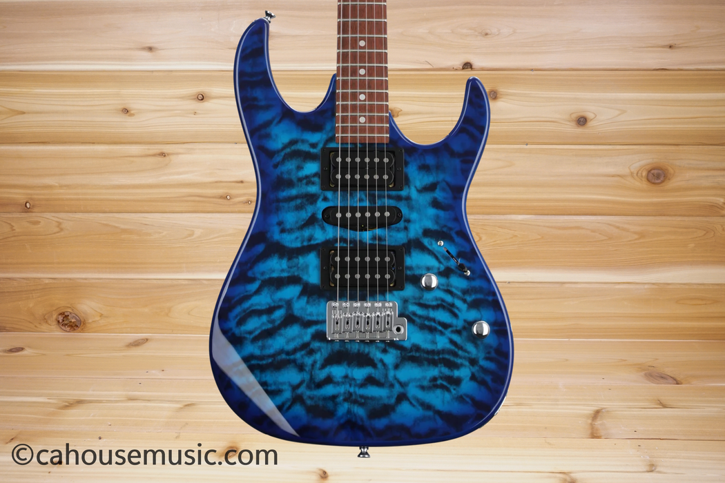 Ibanez GRX70QA Transparent Blue Burst Electric Guitar