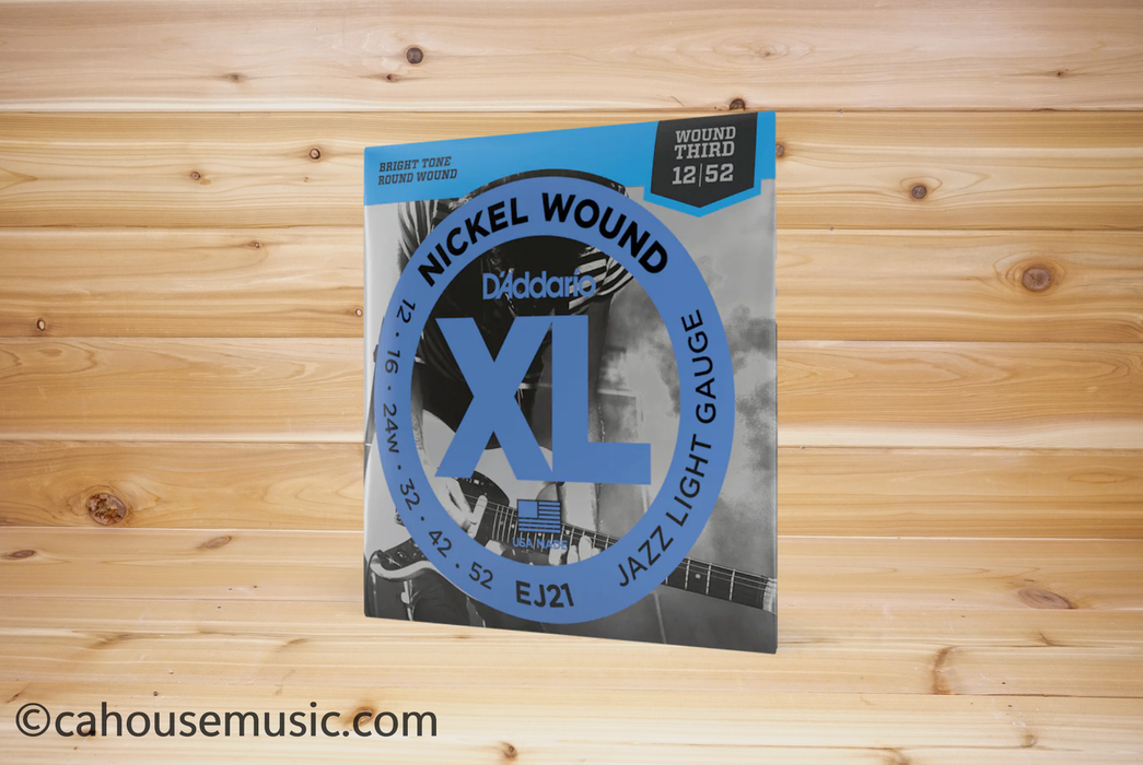 D'Addario EJ21 XL Nickel Wound Jazz Light Electric Guitar Strings