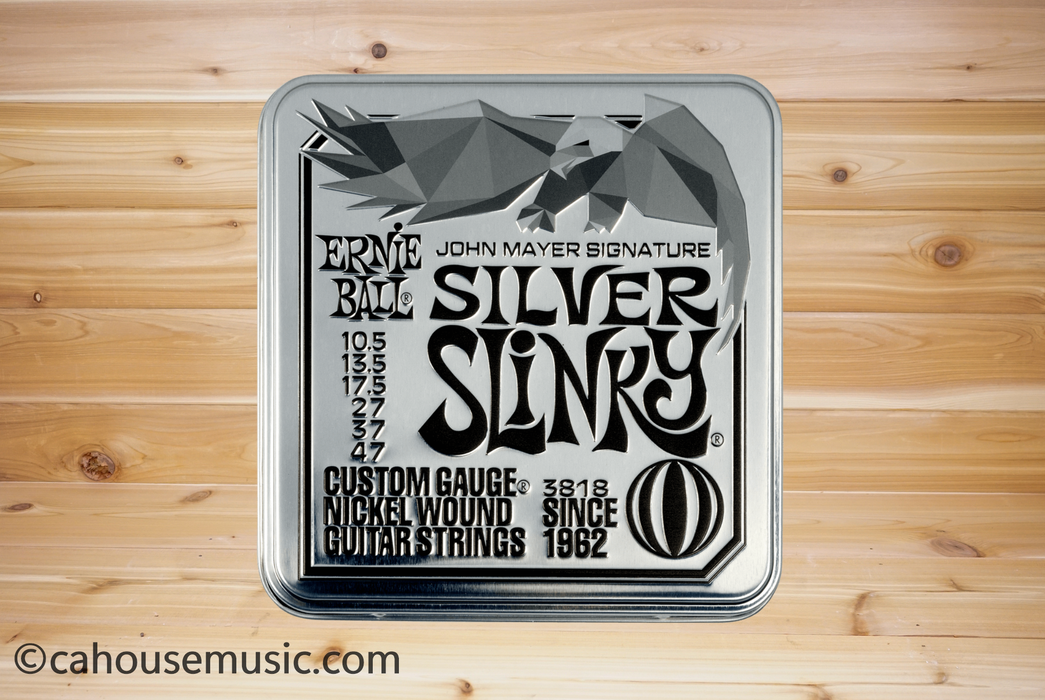 Ernie Ball John Mayer Silver Slinky Nickel Wound Electric Guitar Strings 3-Pack Tin