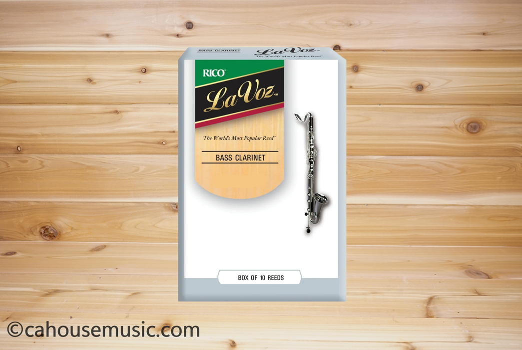 La Voz Bass Clarinet Reeds, Medium, 10/Box