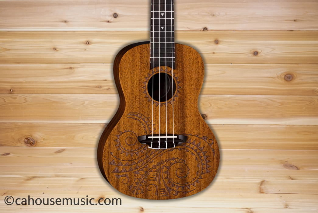 Luna Tattoo Mahogany Concert Acoustic-Electric Ukulele