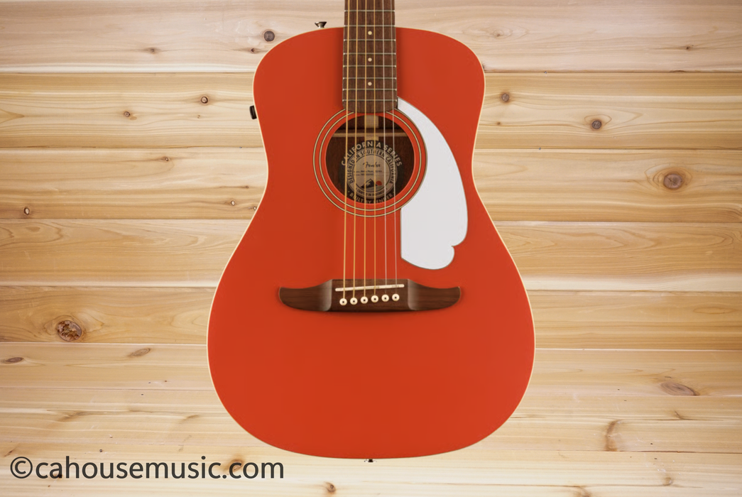 Fender Malibu Player Walnut Fingerboard Fiesta Red Acoustic-Electric Guitar