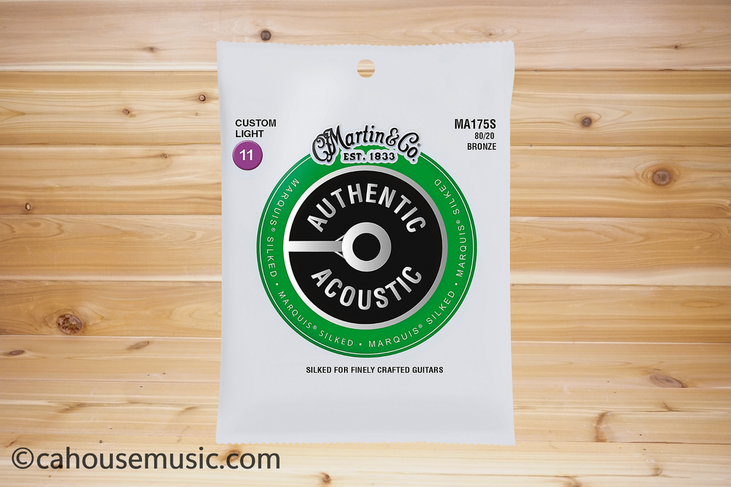 Martin MA175S Authentic Acoustic Marquis Silked 80/20 Bronze Guitar Strings Custom Light