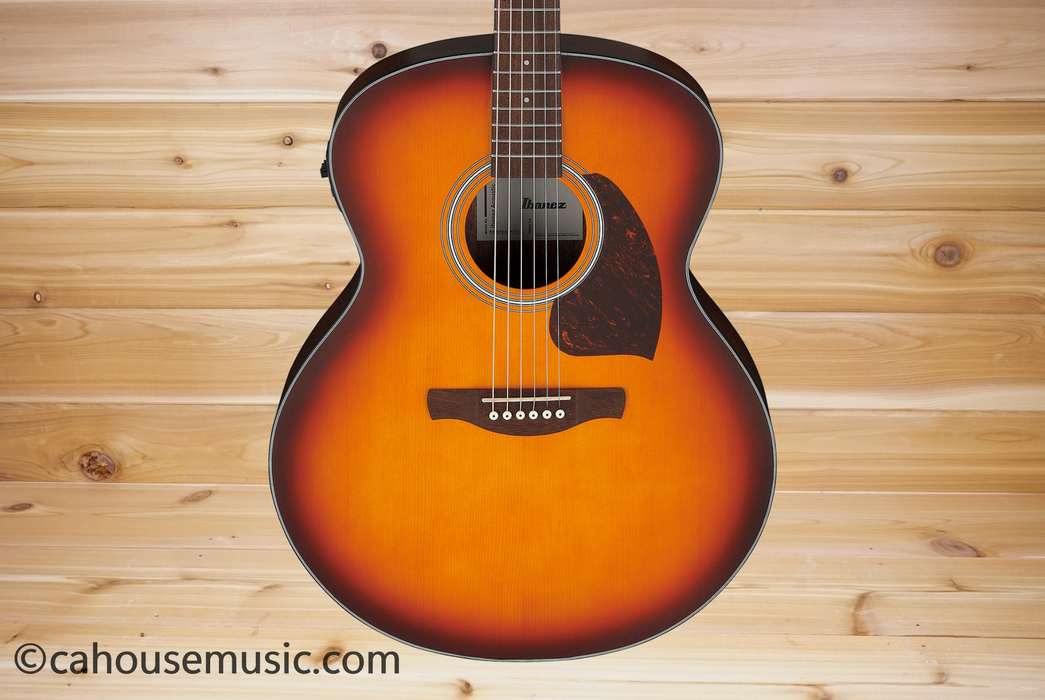 Ibanez PJ50E Open Pore Vintage Amber Sunburst Jumbo Acoustic-Electric Guitar