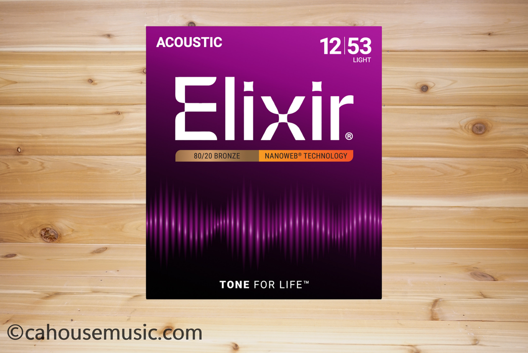 Elixir Strings Nanoweb Phosphor Bronze Acoustic Guitar Strings - Light .012-.053