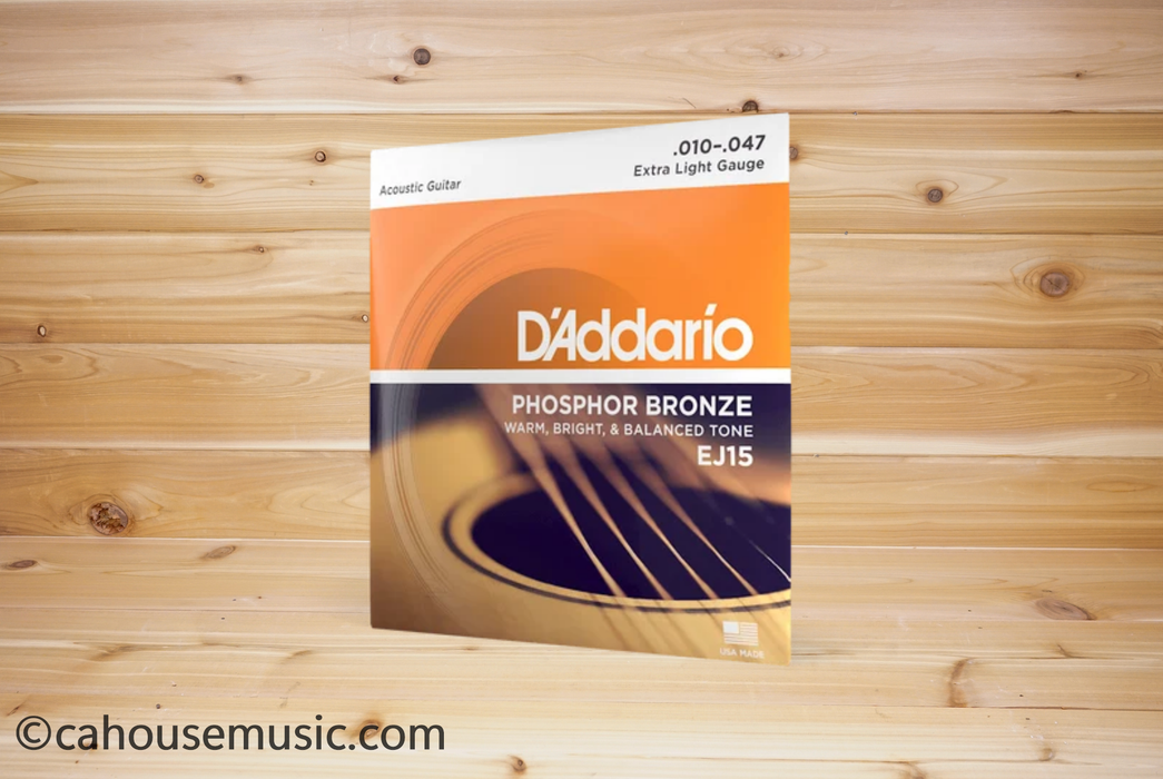 D'Addario EJ15 Phosphor Bronze Acoustic Guitar Strings Extra Light