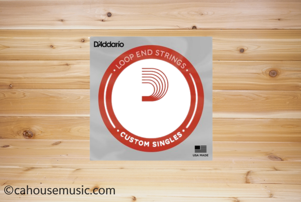 D'Addario LE015 Plain Steel Loop End Single String, .015