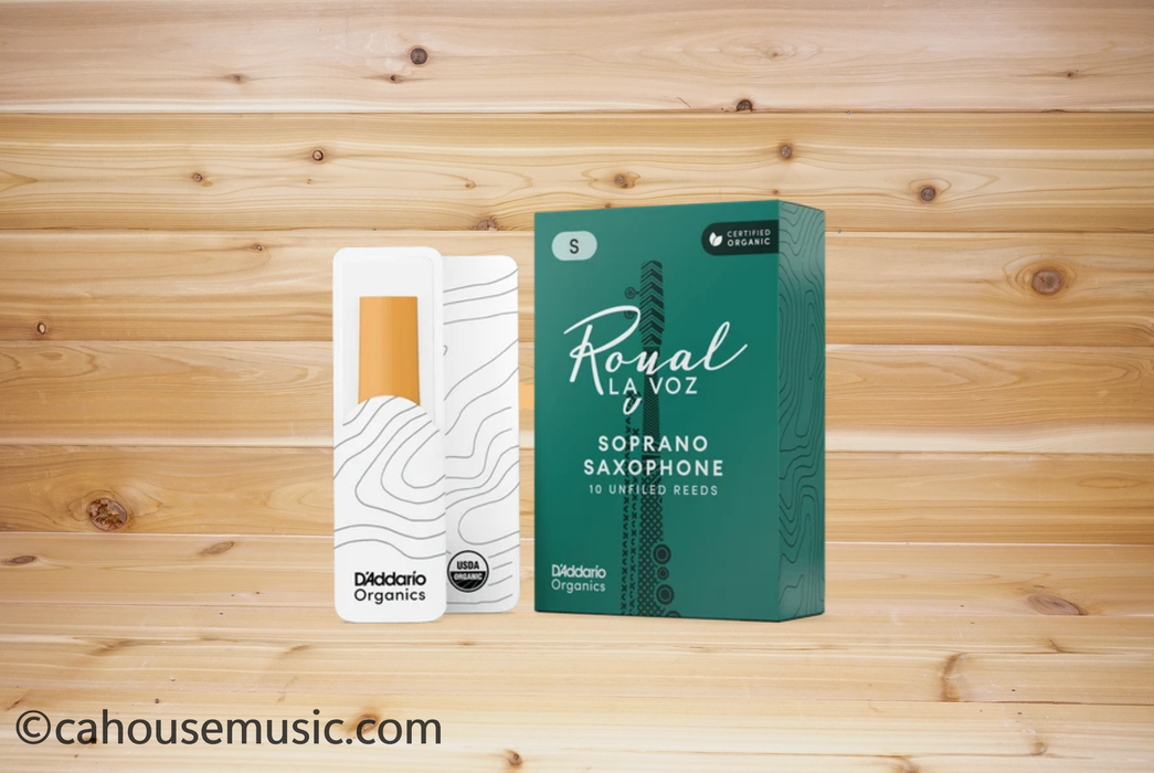 D'Addario Royal La Voz Organic Soprano Saxophone Reeds, Soft, 10-Pack