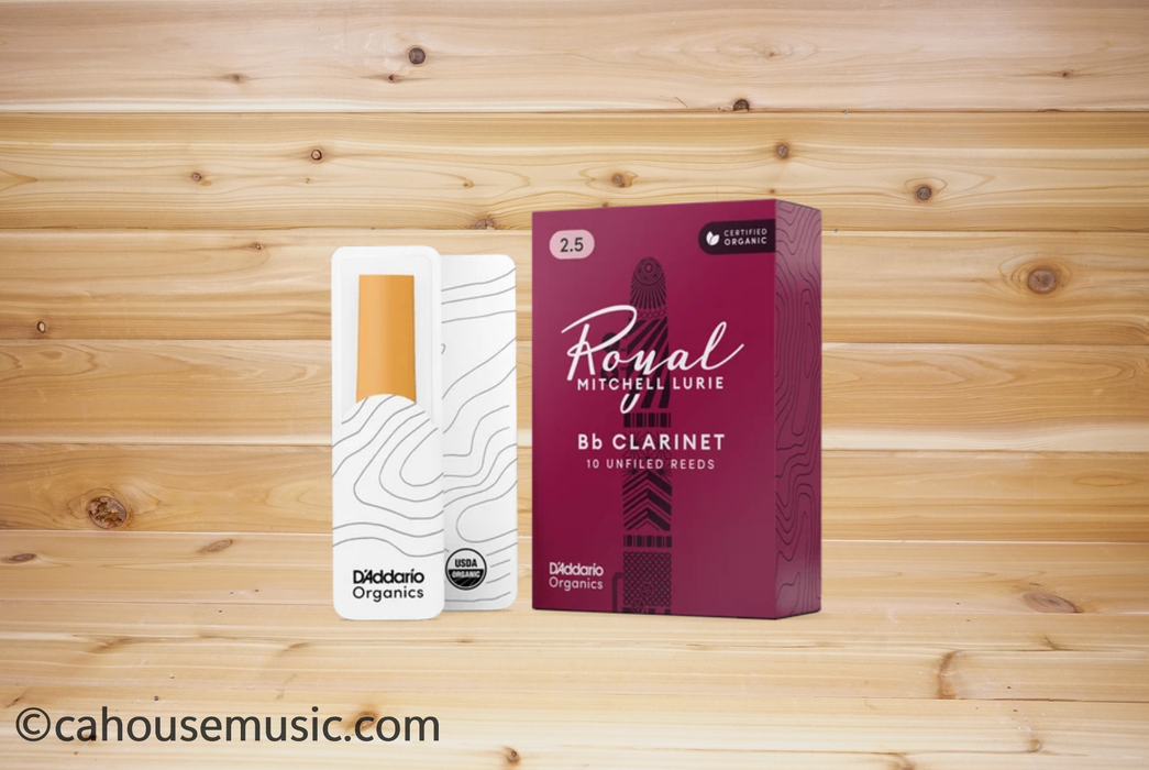 Royal Mitchell Lurie Organic Bb Clarinet Reeds Strength 2.5, 10-Pack