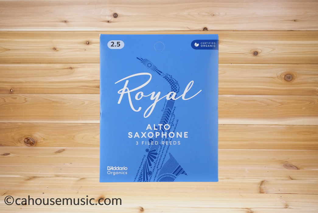 D'Addario Royal Alto Saxophone Reeds, Strength 2.5, 3-Pack