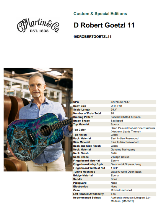 D Robert Goetzl 11 –  Martin Custom Acoustic Guitar Artist 1 of 1 Hand-Painted