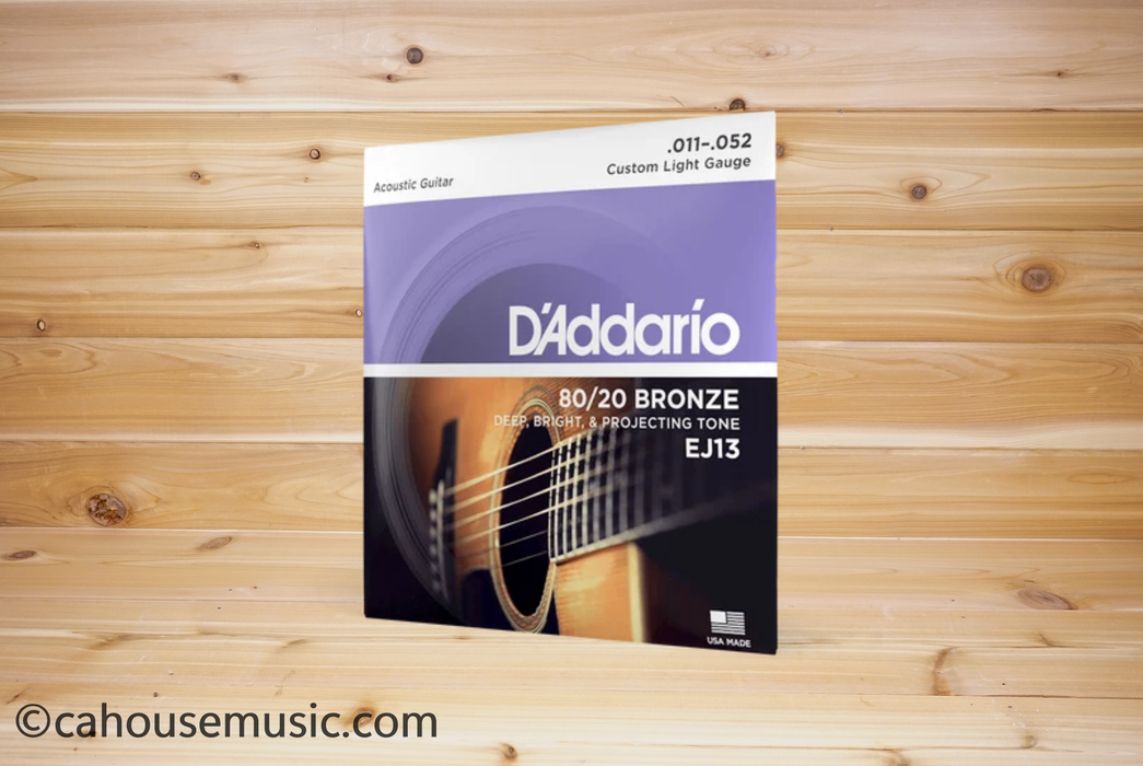 D'Addario EJ13 80/20 Bronze Custom Light Acoustic Guitar Strings