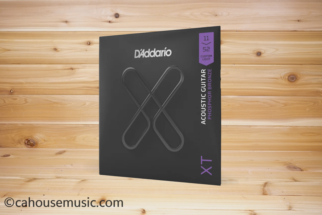 D'Addario XTABR1152 XT 80/20 Bronze Acoustic Guitar Strings, Custom Light 11-52
