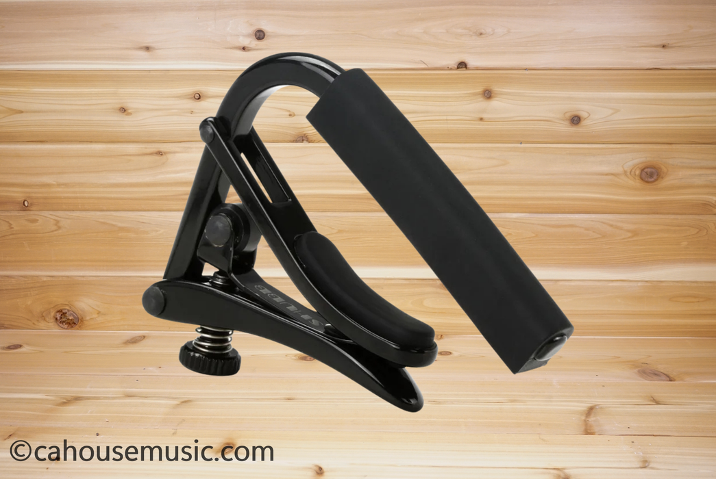 Shubb C1K Capo Noir Steel String Guitar Capo, Black Chrome