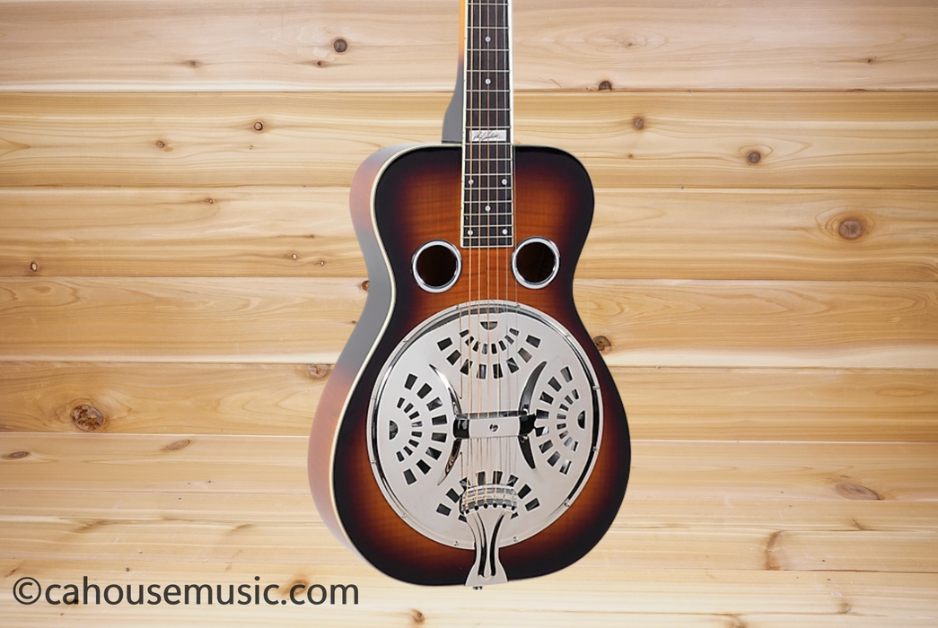 Recording King RR-75PL-SN Phil Leadbetter Signature Flame Maple Resonator Guitar Sunburst