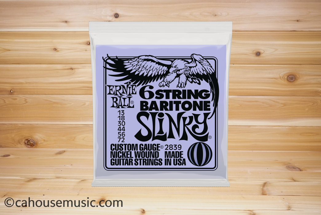 Ernie Ball Baritone Slinky Nickel Wound Electric Guitar Strings 13-72