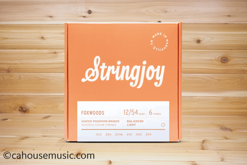 Stringjoy Foxwoods Light Gauge (12-54) Coated Phosphor Bronze Acoustic Guitar Strings