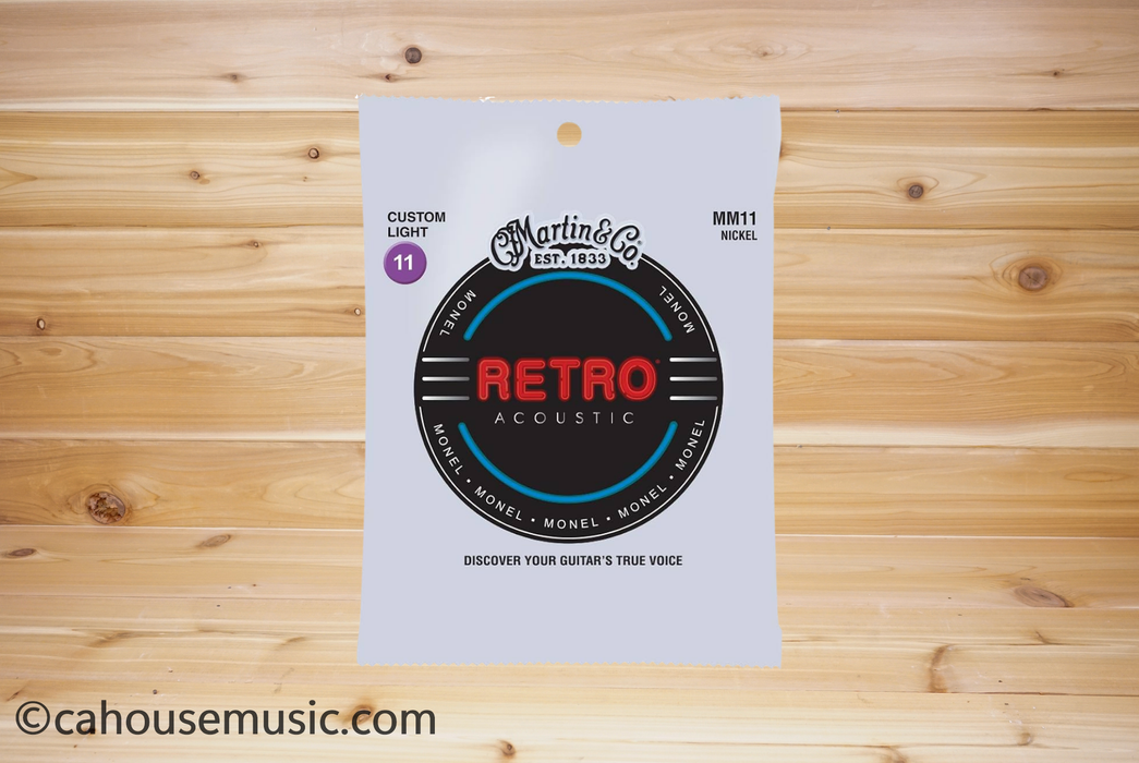 Martin MM11 Retro Monel Acoustic Guitar Strings Custom Light