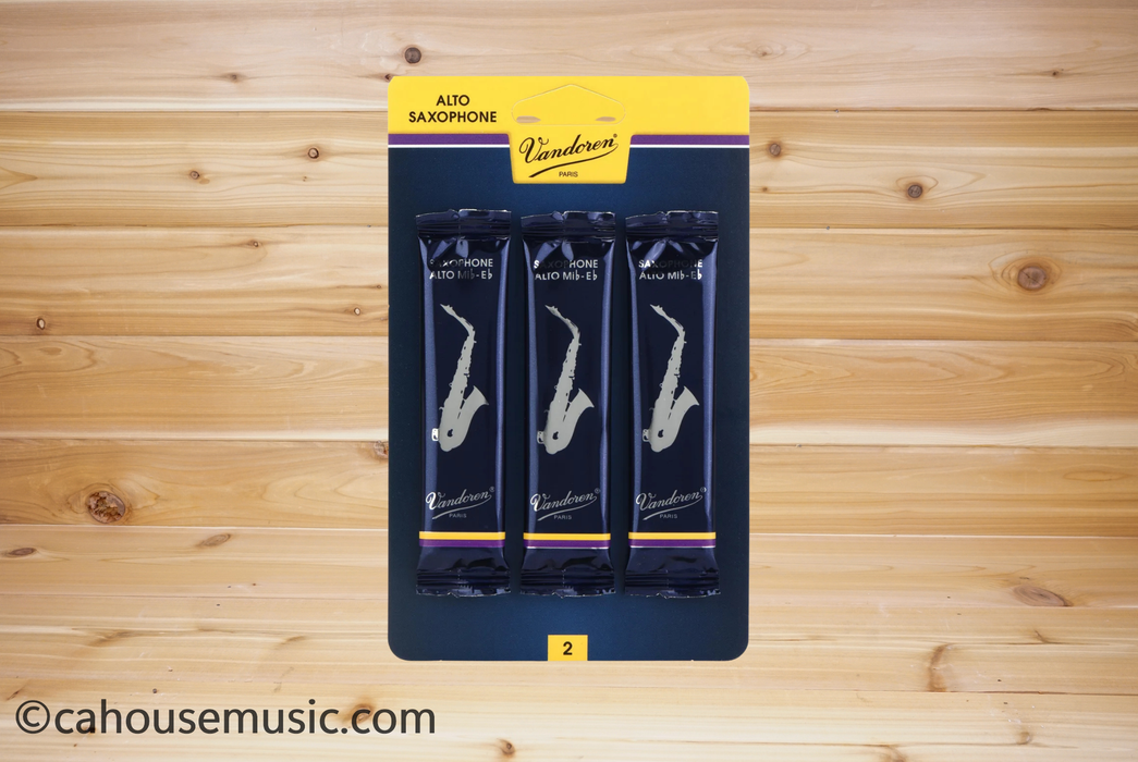 Vandoren SR212/3 Traditional Alto Saxophone Reeds Strength 2 - 3 Pack
