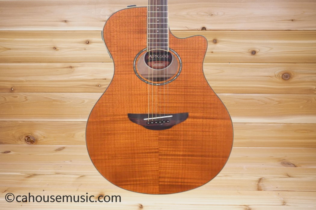 Yamaha APX600FM Flame Maple Thinline Cutaway Acoustic-Electric Guitar Amber