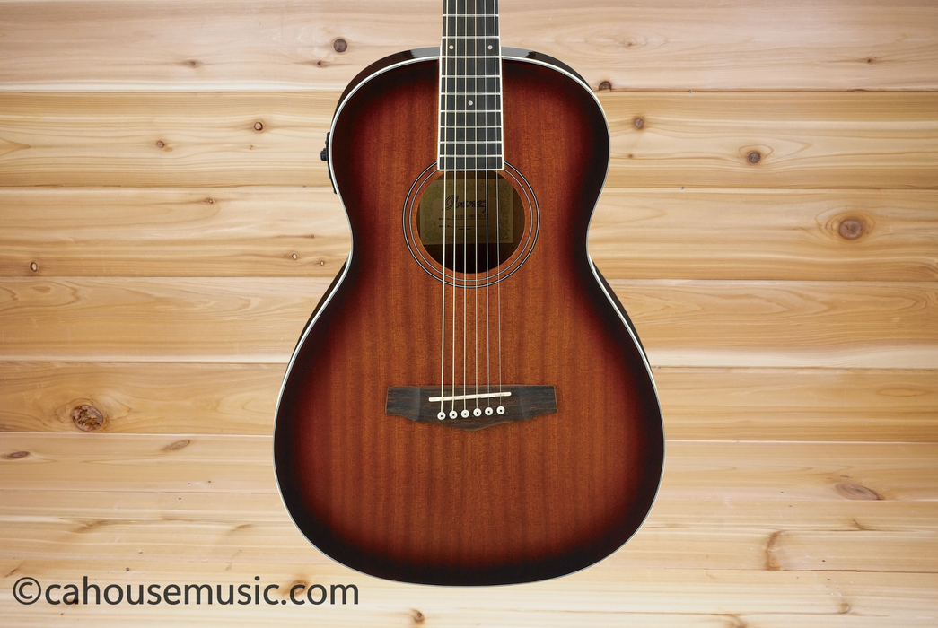 Ibanez PN12E Parlor Acoustic-Electric Guitar Vintage Mahogany Sunburst