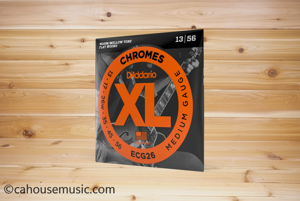 D'Addario ECG26 XL Chromes Flatwound Electric Guitar Strings