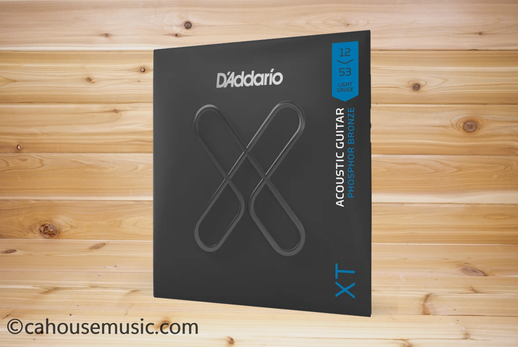 D'Addario XTAPB1253 XT Phosphor Bronze Acoustic Guitar Strings, Light 12-53