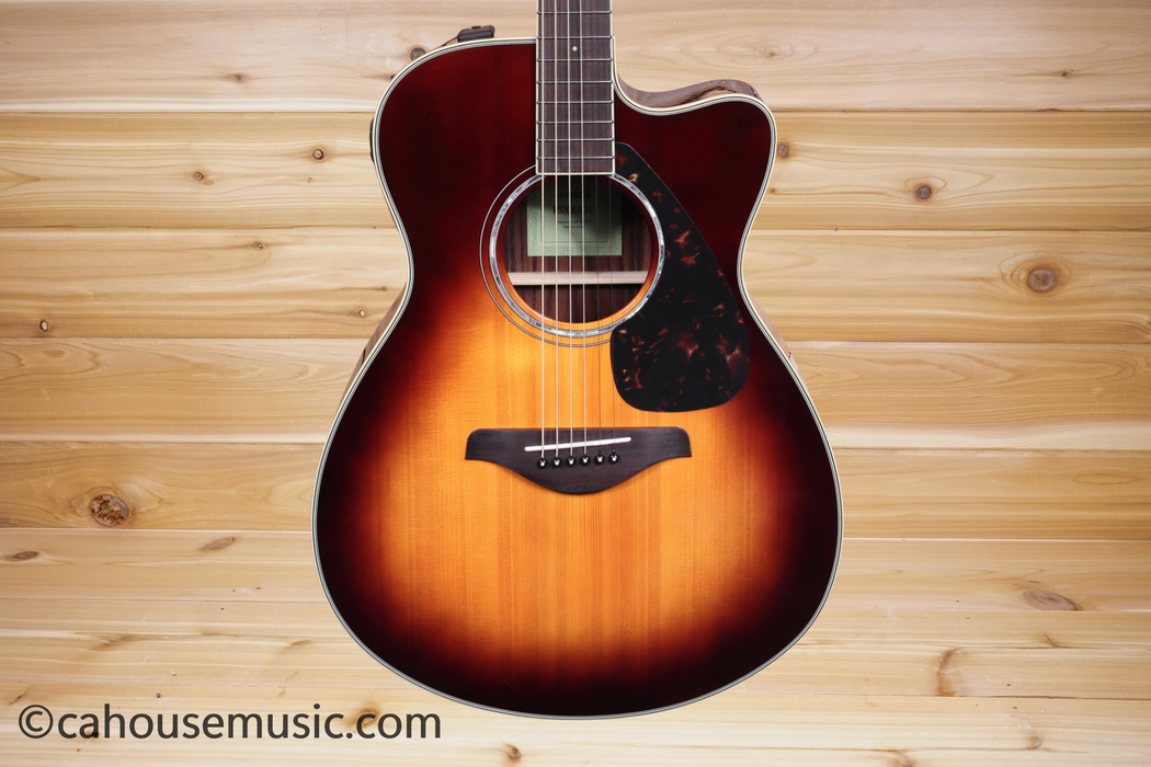 Yamaha FSX830C Concert Cutaway Acoustic-Electric Guitar Brown Sunburst