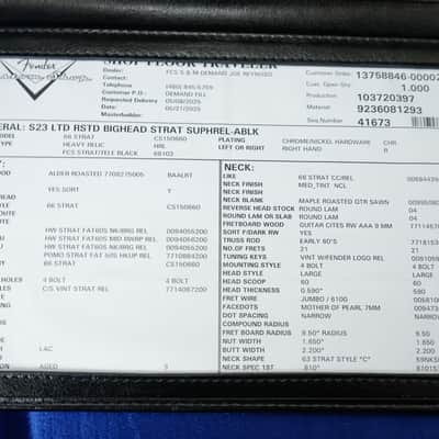 Fender Custom Shop 2025 LTD Roasted Bighead 1966 Stratocaster Super Heavy Relic - Aged Black