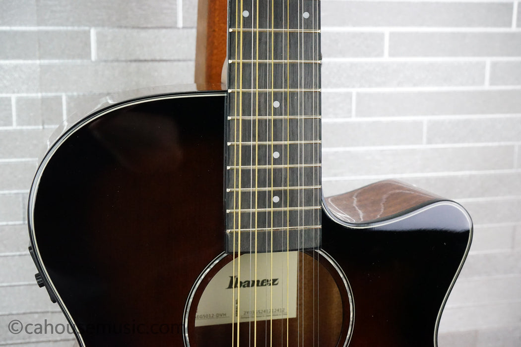 Ibanez AEG5012-DVH 12-String - Dark Violin Sunburst High Gloss