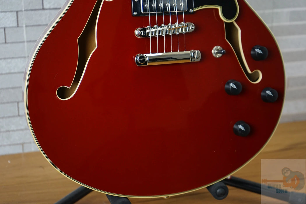 D'Angelico Premier DC Semi-Hollow Double Cutaway - Burnt Red