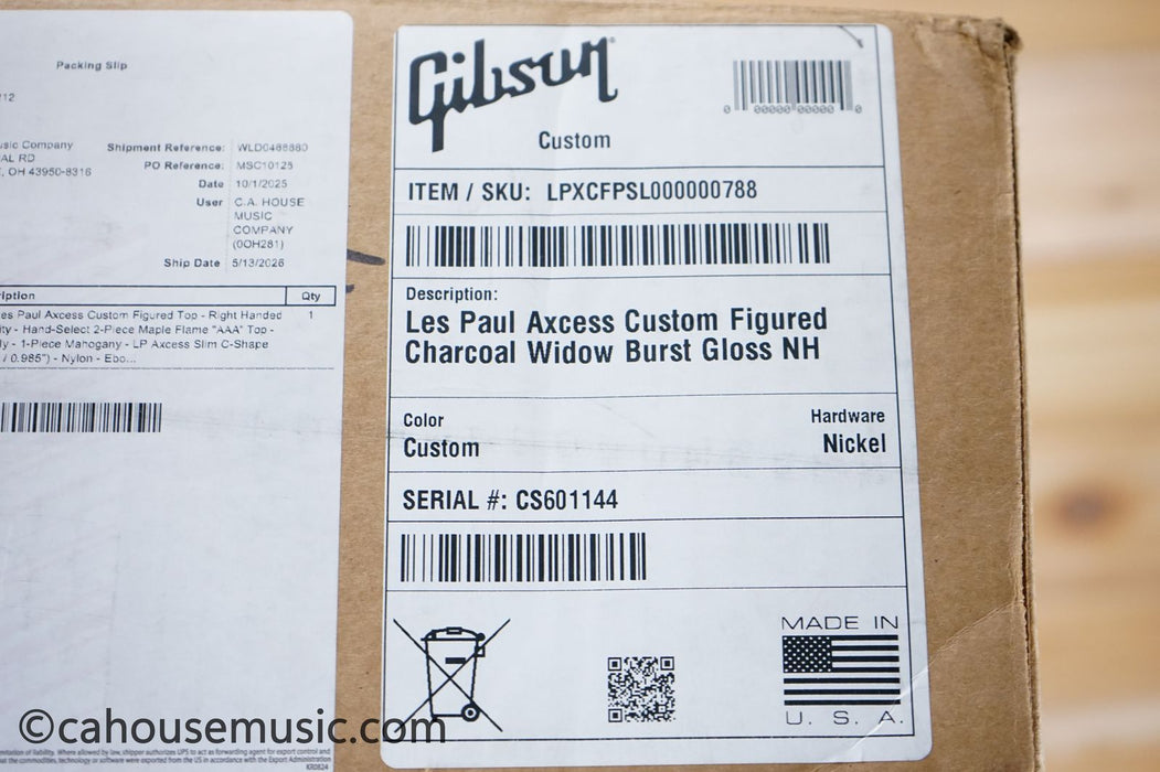 Gibson Custom Shop Les Paul Axcess Custom Figured - Charcoal Widow Burst Electric Guitar- 1 of 2