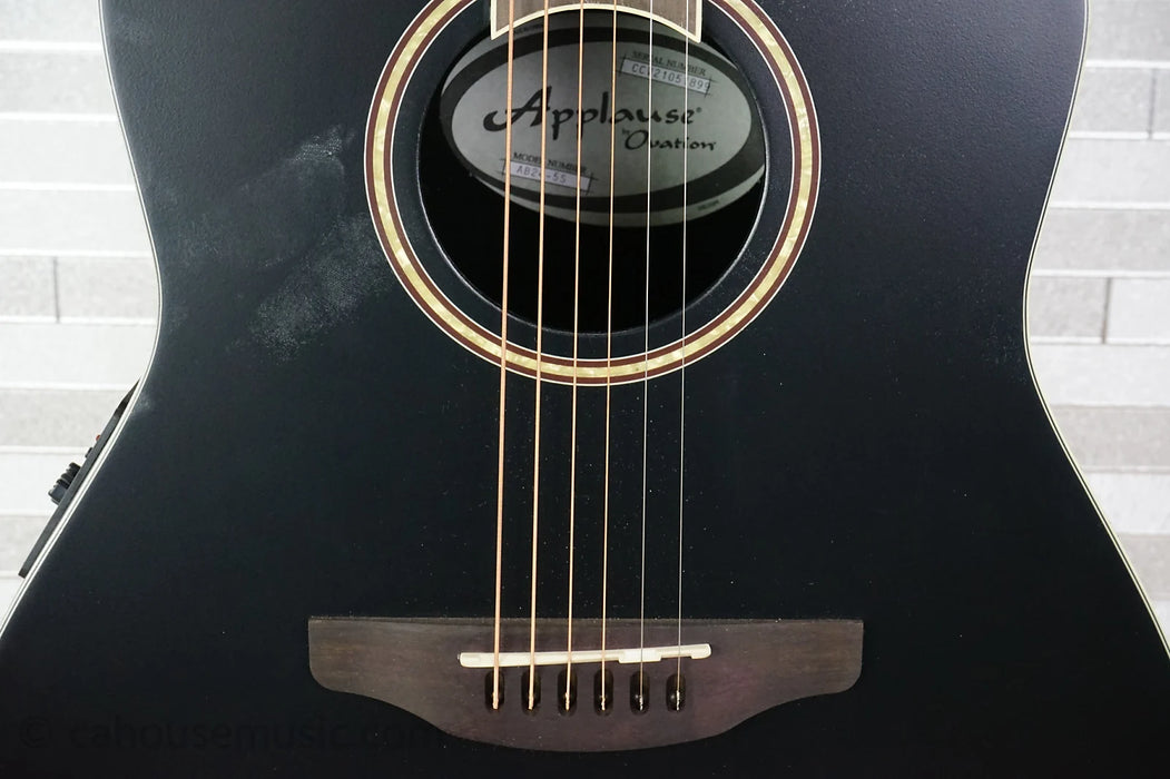 Ovation AB24-5S Applause Standard Mid-Depth Acoustic Guitar - Black Satin