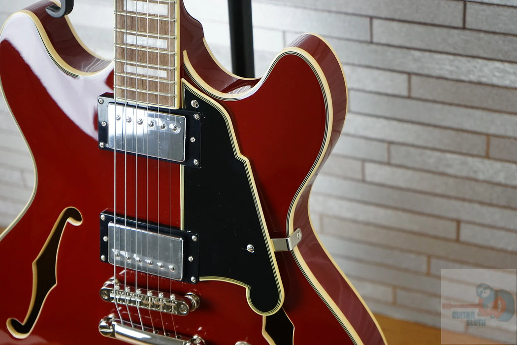 D'Angelico Premier DC Semi-Hollow Double Cutaway - Burnt Red