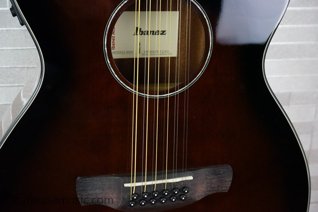 Ibanez AEG5012-DVH 12-String - Dark Violin Sunburst High Gloss