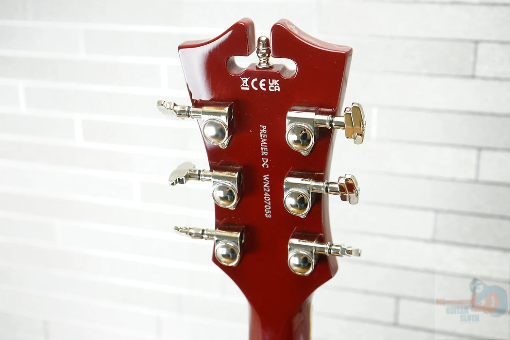 D'Angelico Premier DC Semi-Hollow Double Cutaway - Burnt Red