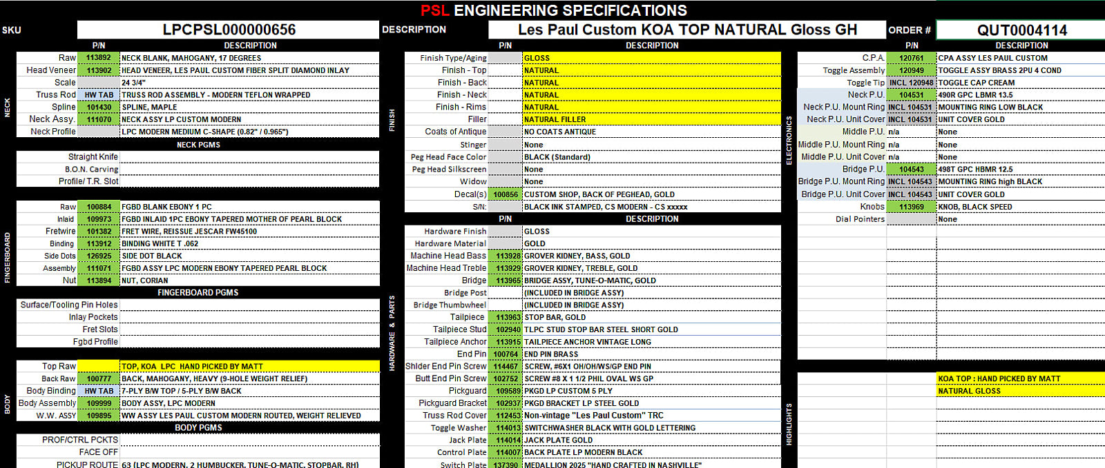 Gibson Les Paul Custom M2M Made to Measure - Figured Koa