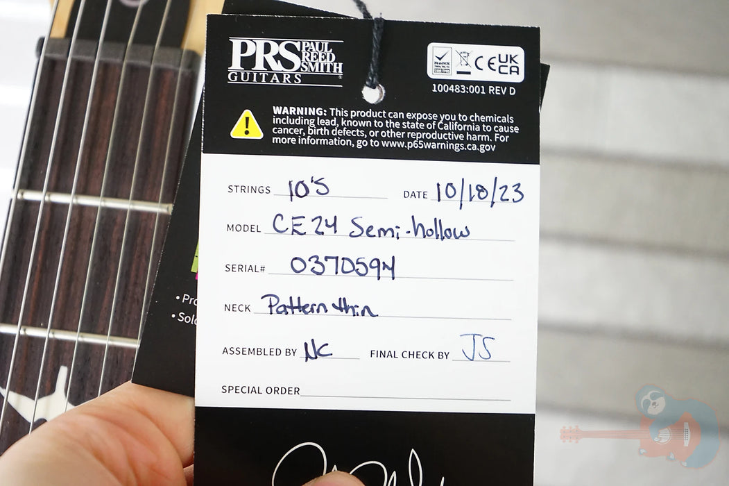 PRS CE 24 Semi-Hollow - Light Blue Smokeburst Custom Color