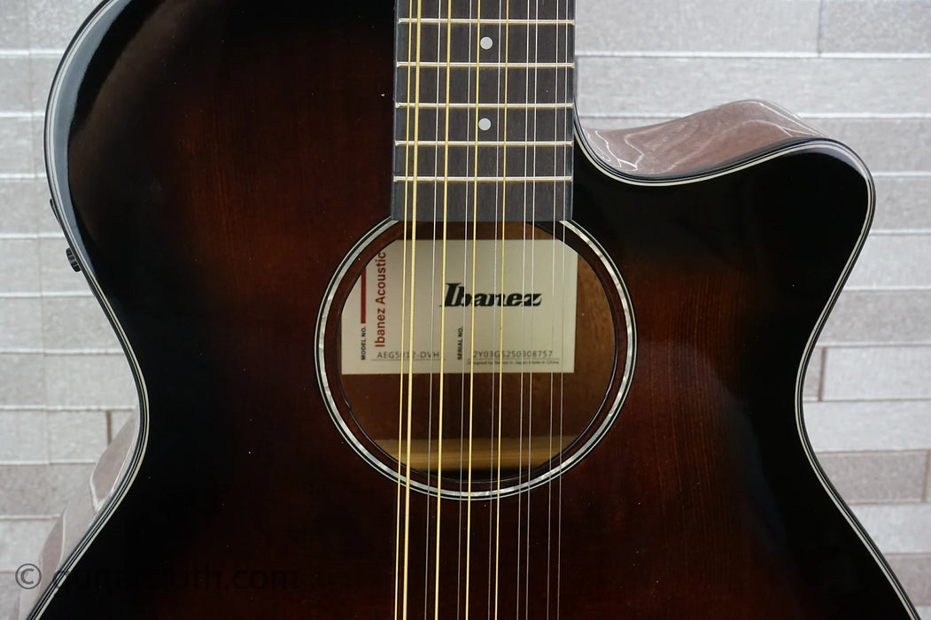 Ibanez AEG5012-DVH 12-String - Dark Violin Sunburst High Gloss