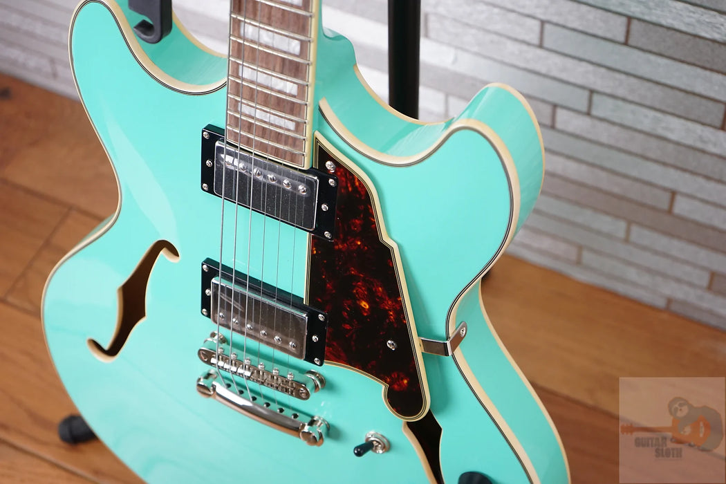 D'Angelico Premier DC Semi-Hollow Double Cutaway - Surf Green
